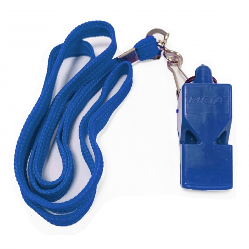Játékvezetői felszerelések: Klasszikus műanyag síp szíjjal (kék) 